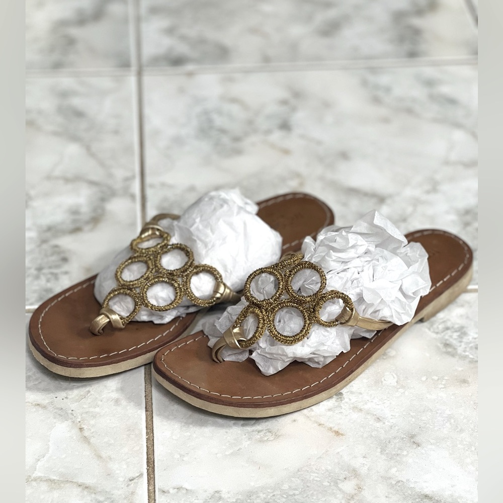 Iná Salles Gold Ring Sandal, size 9